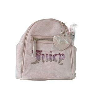 Y2K Juicy Couture Light Pink Plush Velour Mini Backpack -NWT